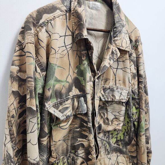 US Army Combat Shirt Jacket Size L Camo Military Button Down Pockets - Picture 3 of 14